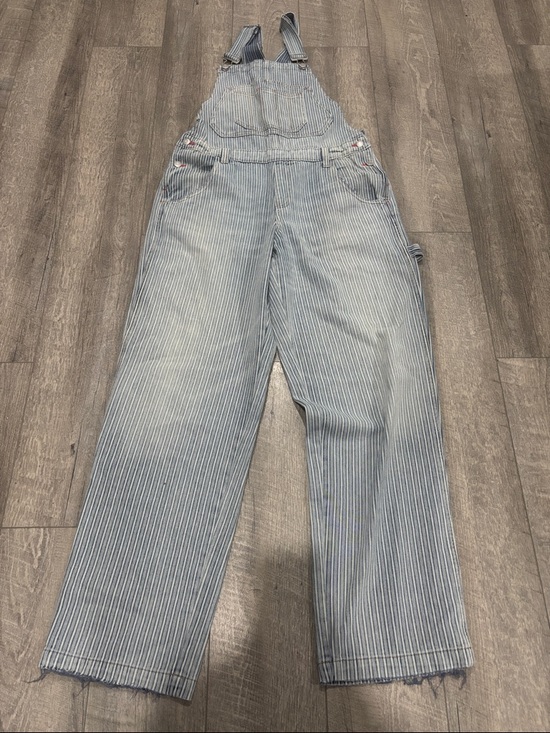 wild fable Denim - wild fable Light Blue & White Striped Denim Overalls